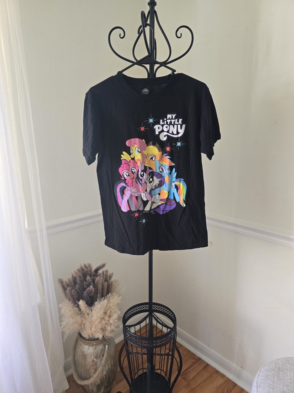 My Little Pony Black Graphic Tee with Multicolor Pony Print